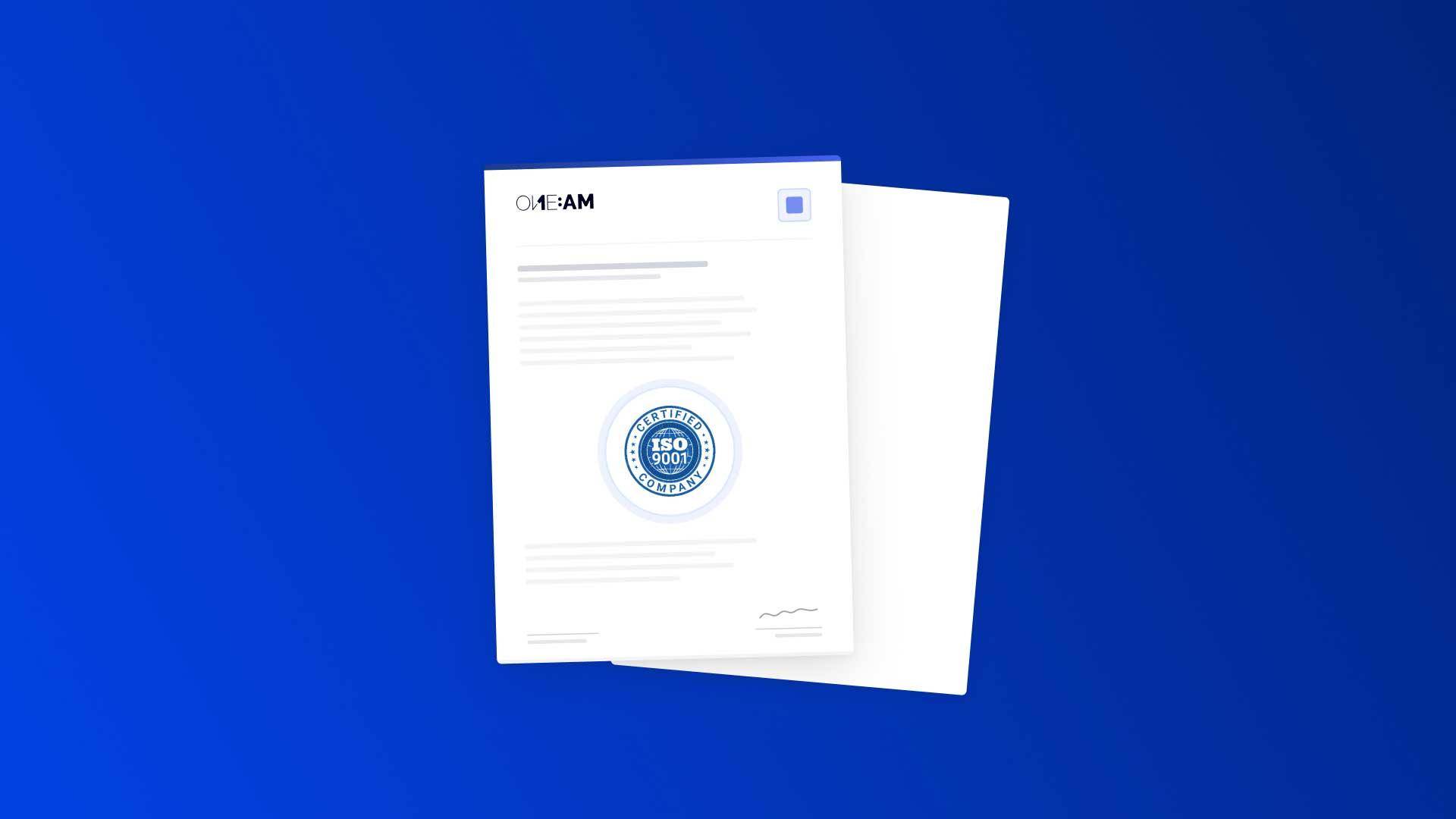 Wir haben die ISO 9001 Zertifizierung erhalten Wir haben die ISO 9001 Zertifizierung erhalten
